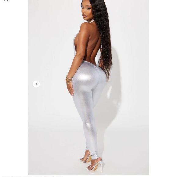 Fashion Nova Sexy Mama Metallic Jumpsuit - Picture 3 of 4